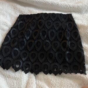 Zara Elegant Black Crochet Mini Skirt